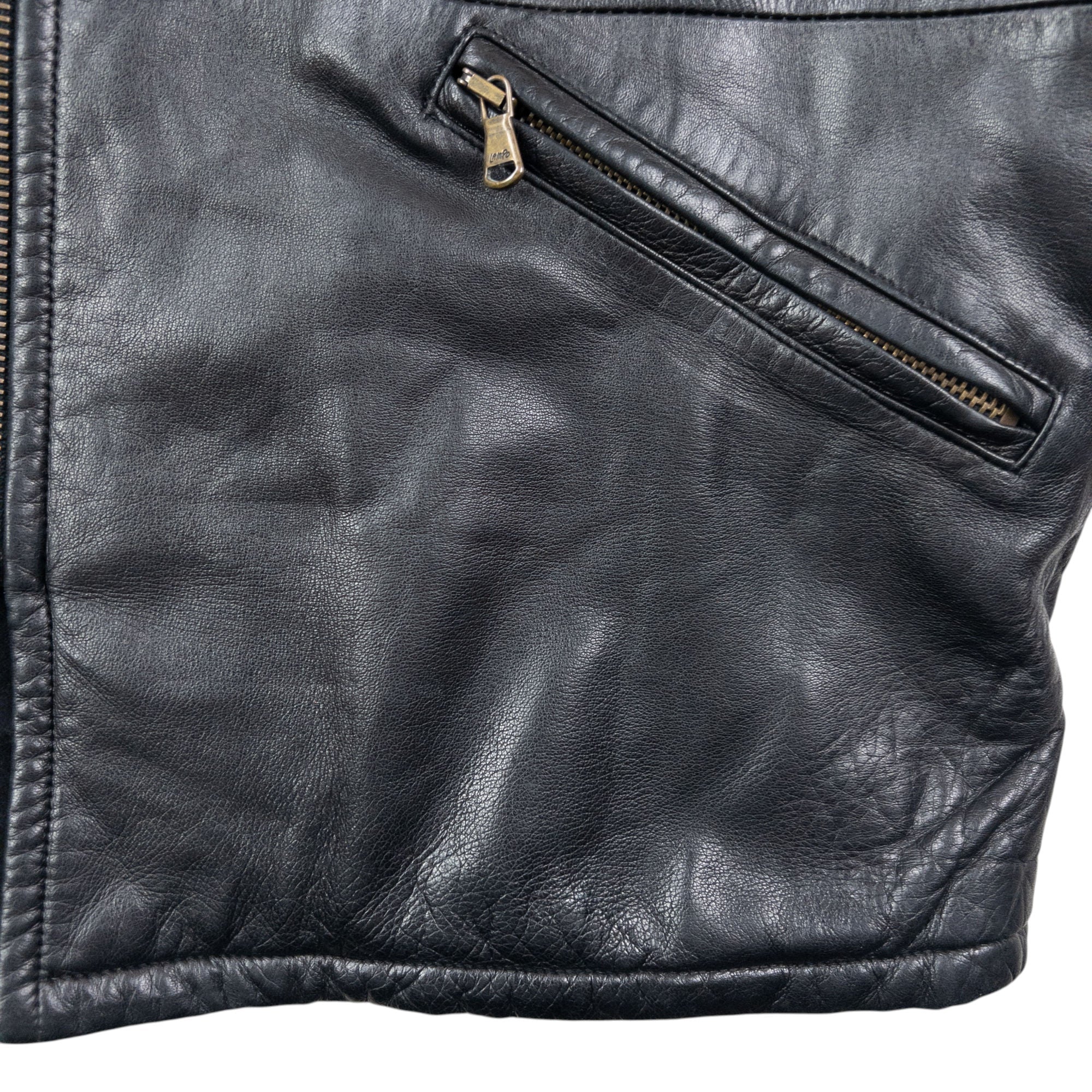 Vintage 90s Giorgio Armani Le Collezioni Zip Up Leather Jacket