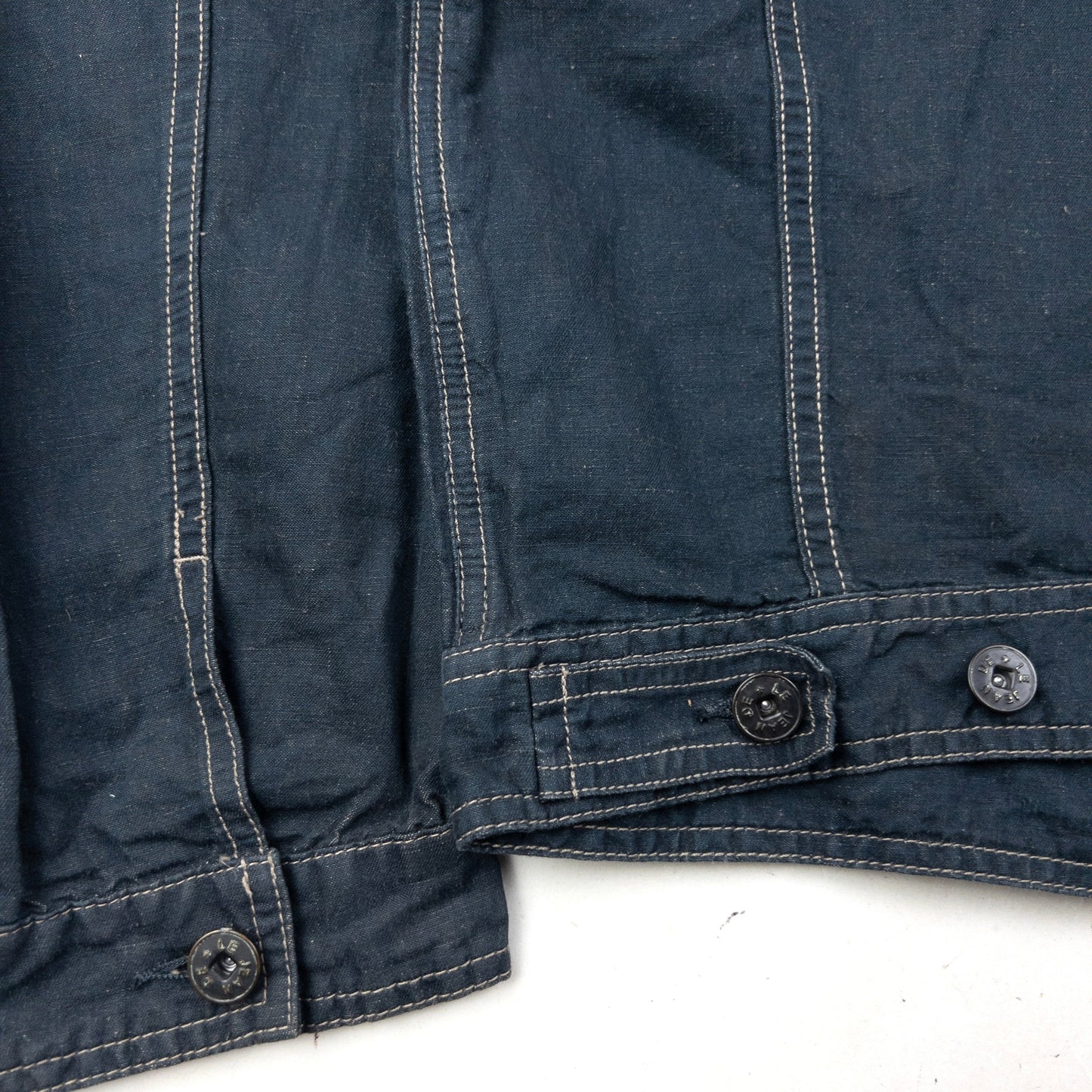 Vintage 2000s Marithe + Francois Girbaud Zip Up Linen Jacket Size S | Small, Blue