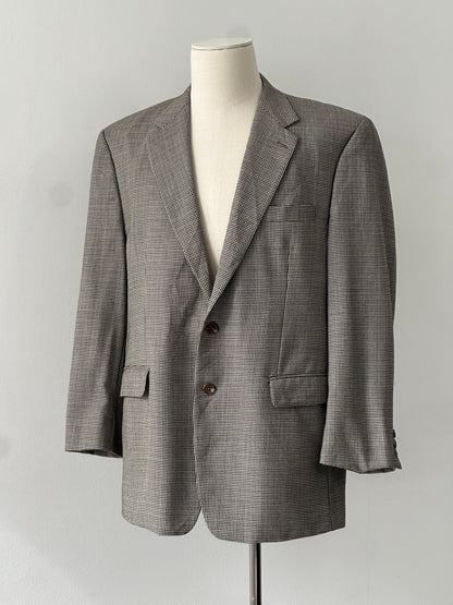 Ralph Lauren 1990s Dogtooth Check Single Breasted Blazer - 44R