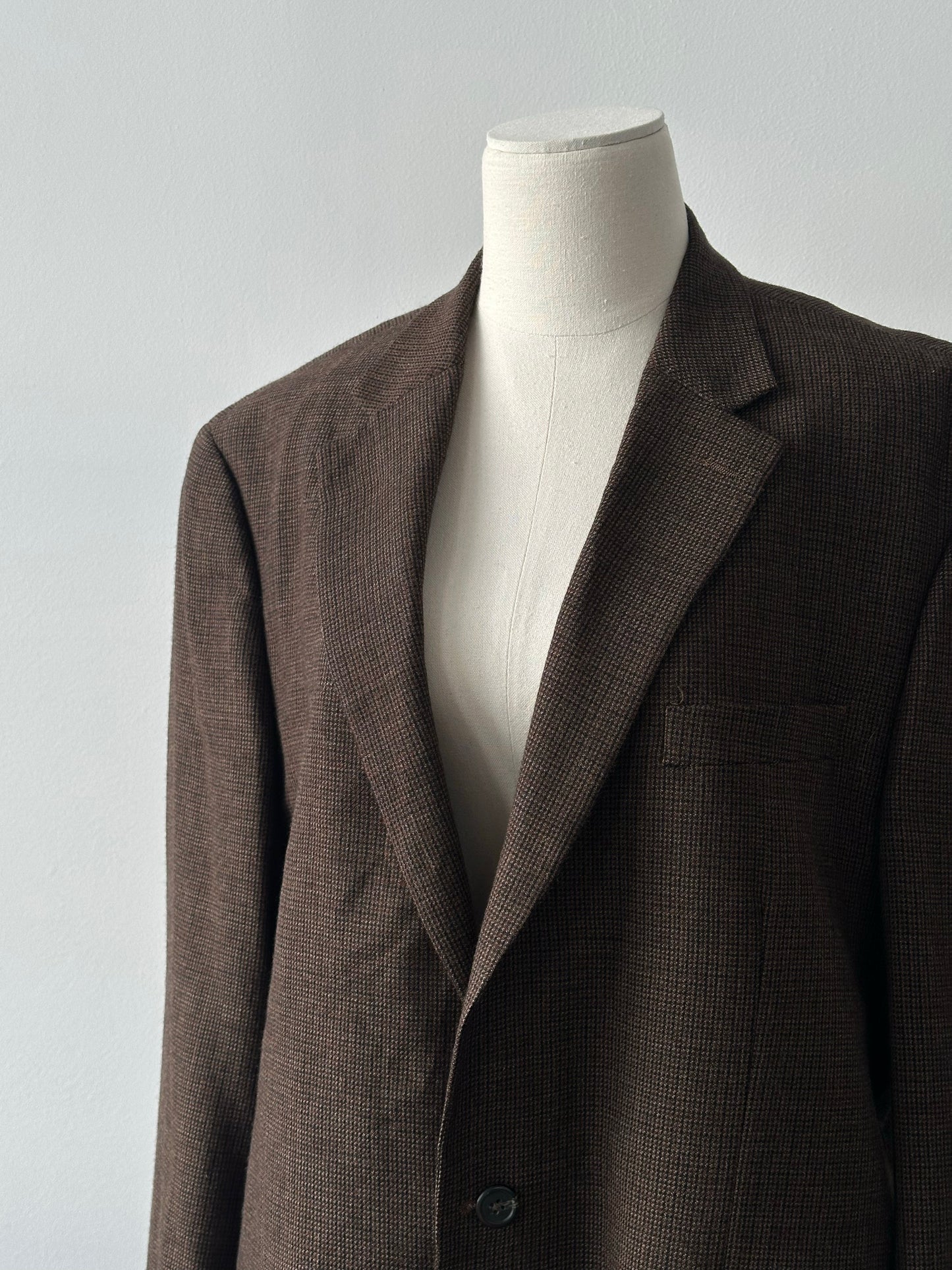 Ralph Lauren 1990s Pure Wool Check Single Breasted Blazer - 44L