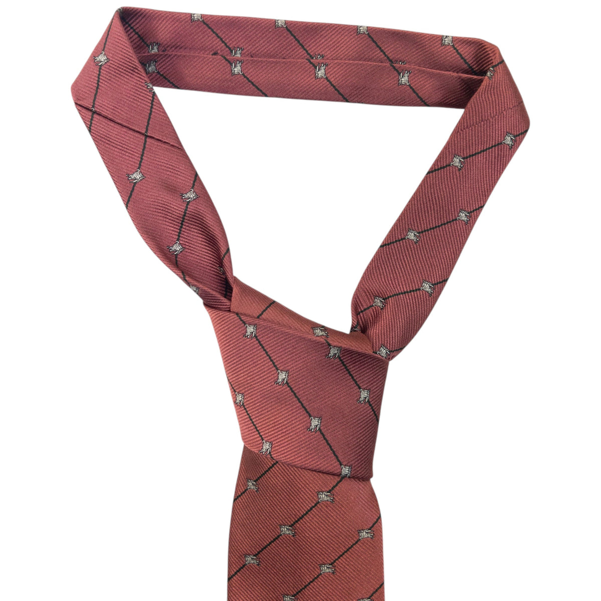 Vintage 2000s Burberry Monogram Striped Silk Tie | O/S, Pink