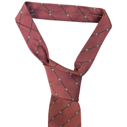 Vintage 2000s Burberry Monogram Striped Silk Tie | O/S, Pink