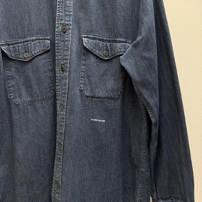 Stone Island 00’s Denim Shirt (XL) | Extra Large, Dark Blue