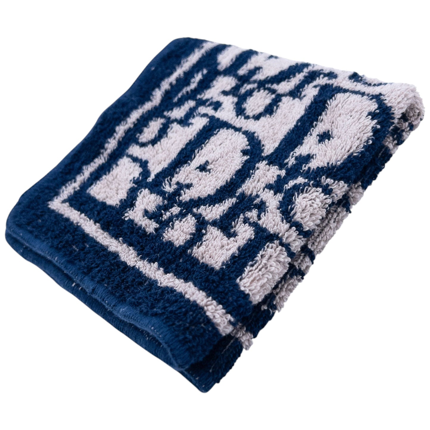 Vintage 90s Dior Monogram Flannel Towel | O/S, Navy