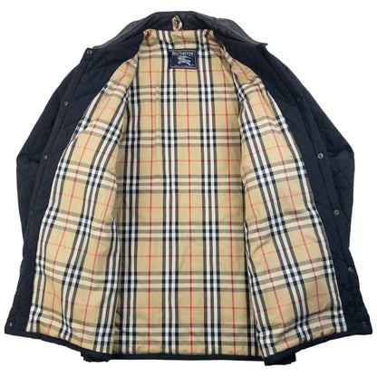 Vintage 90s Burberry Nova Check Lined Quilted Jacket Size L | Large, Black