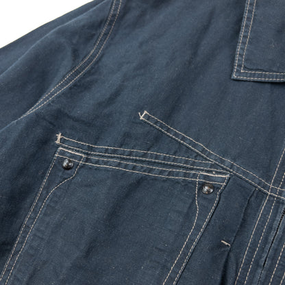 Vintage 2000s Marithe + Francois Girbaud Zip Up Linen Jacket Size S | Small, Blue