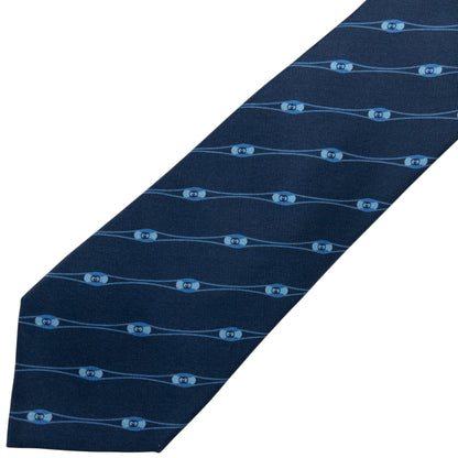 Vintage 90s Gucci Striped Monogram Silk Tie | O/S, Navy