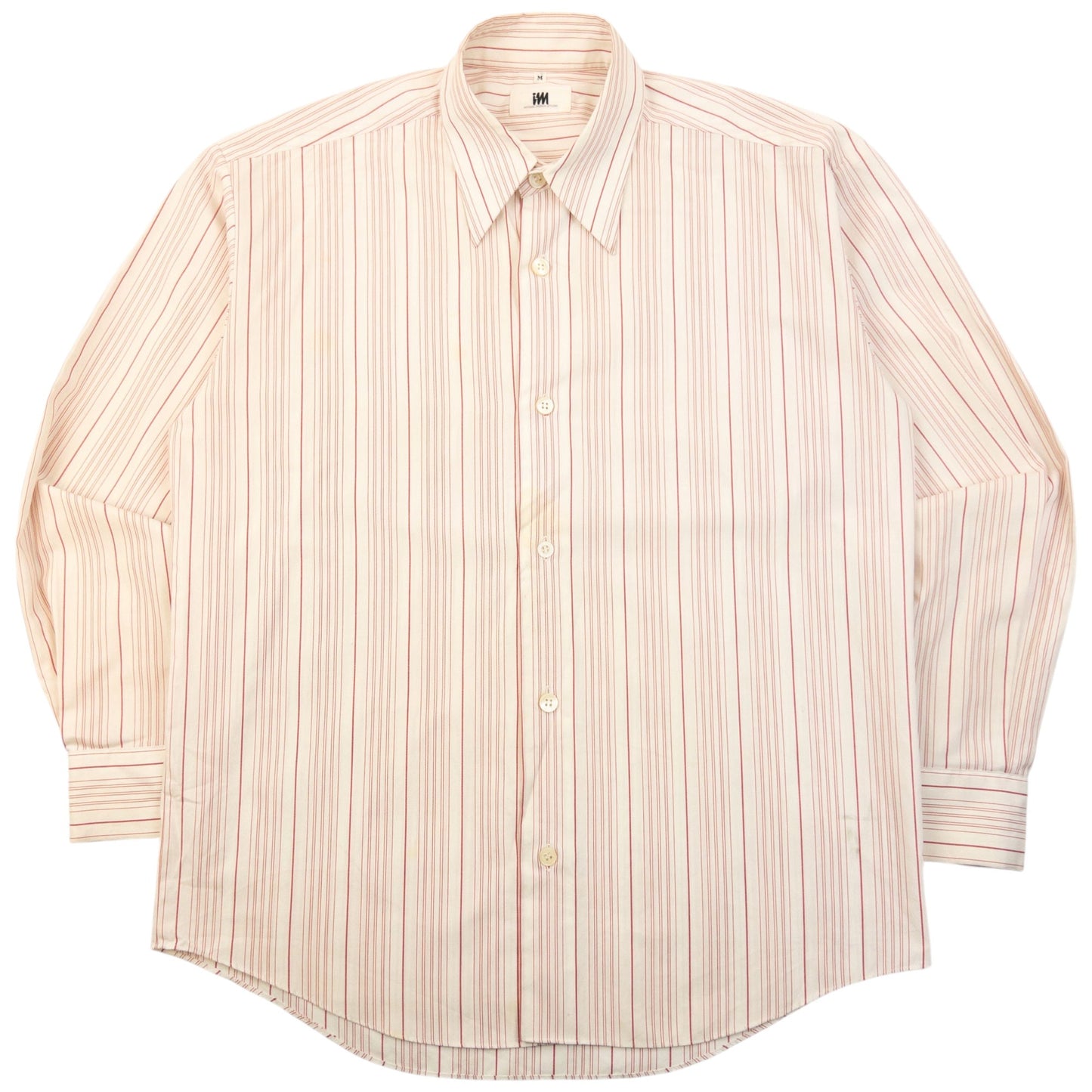 Vintage 90s Issey Miyake Striped Long Sleeve Button Up Shirt Size S | Small, Red