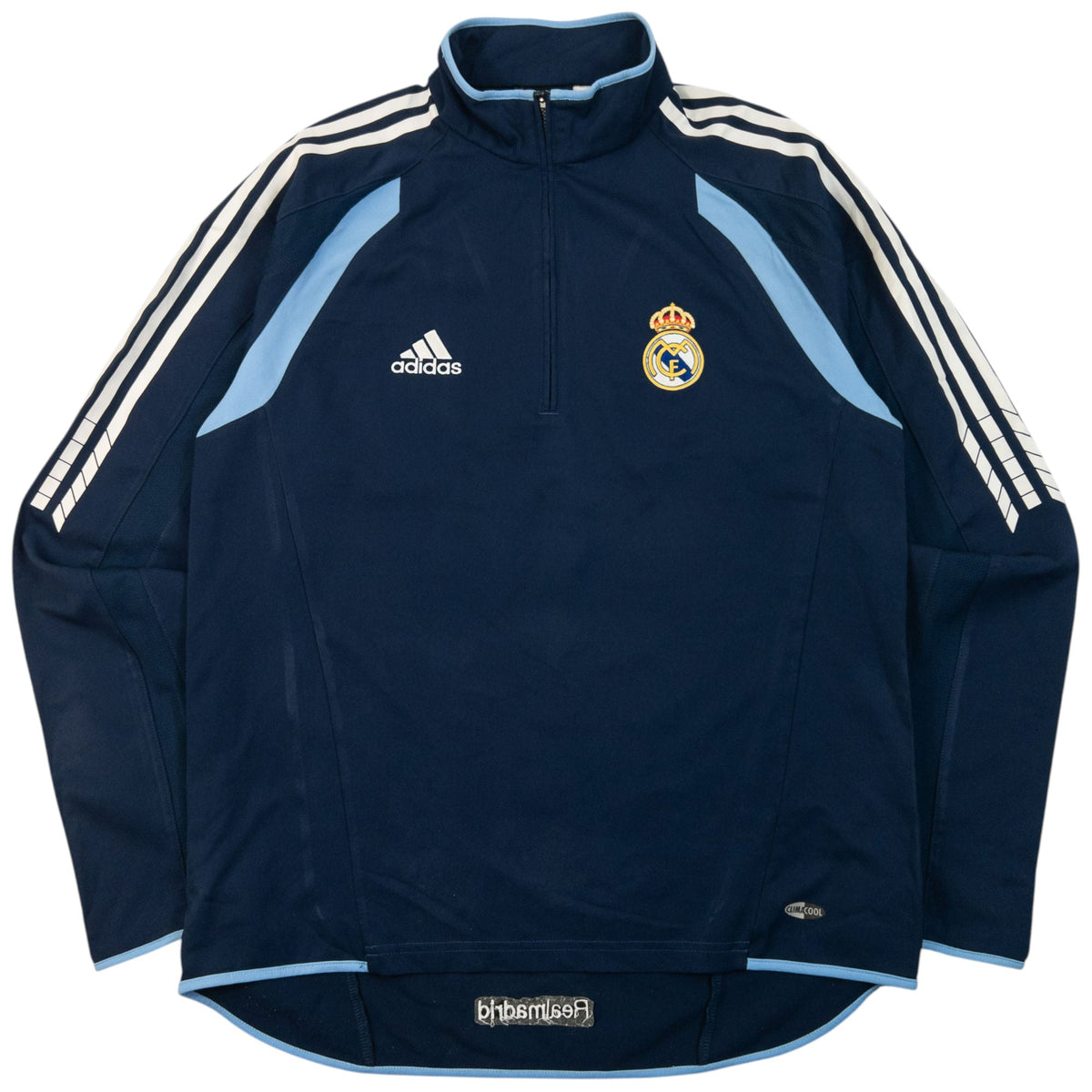 Vintage 2000s Adidas Real Madrid Q Zip Track Jacket Size M | Medium, Navy