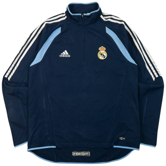 Vintage 2000s Adidas Real Madrid Q Zip Track Jacket Size M | Medium, Navy