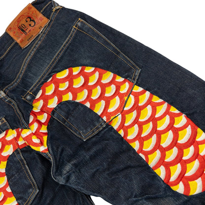 Vintage Evisu Embroidered Daicock Japanese Denim Jeans Size W32