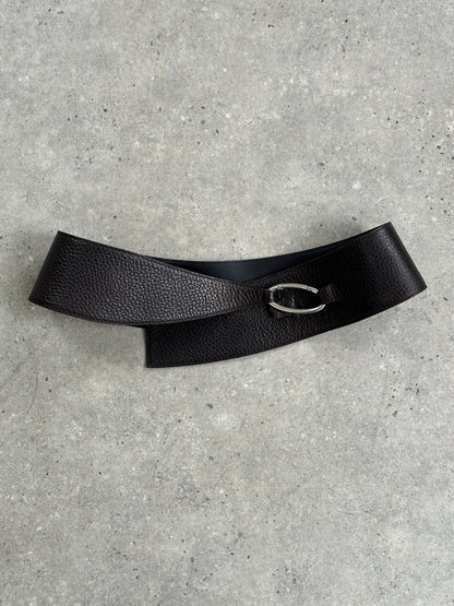 Rene Lezard 2000s Leather Chunky Belt - W32-34