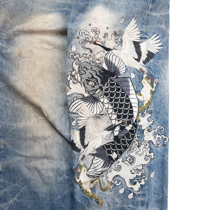 Vintage Fugutaiten Wagara Embroidered Japanese Denim Jeans W31