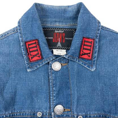 Vintage 2000s Jean Paul Gaultier Linen Denim-Look Button Up Jacket Womens Size S | Small, Blue