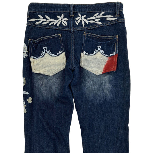 Vintage Embroidered Floral Trousers Size W29