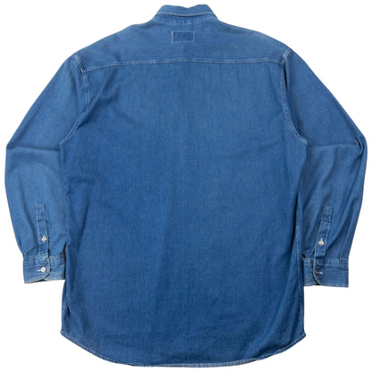 Vintage Armani Jeans Long Sleeve Button Up Denim Shirt Size L