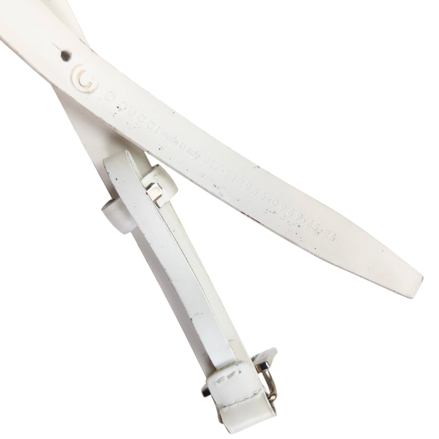 Vintage 2000s Gucci Leather Belt Size W24 | O/S, White