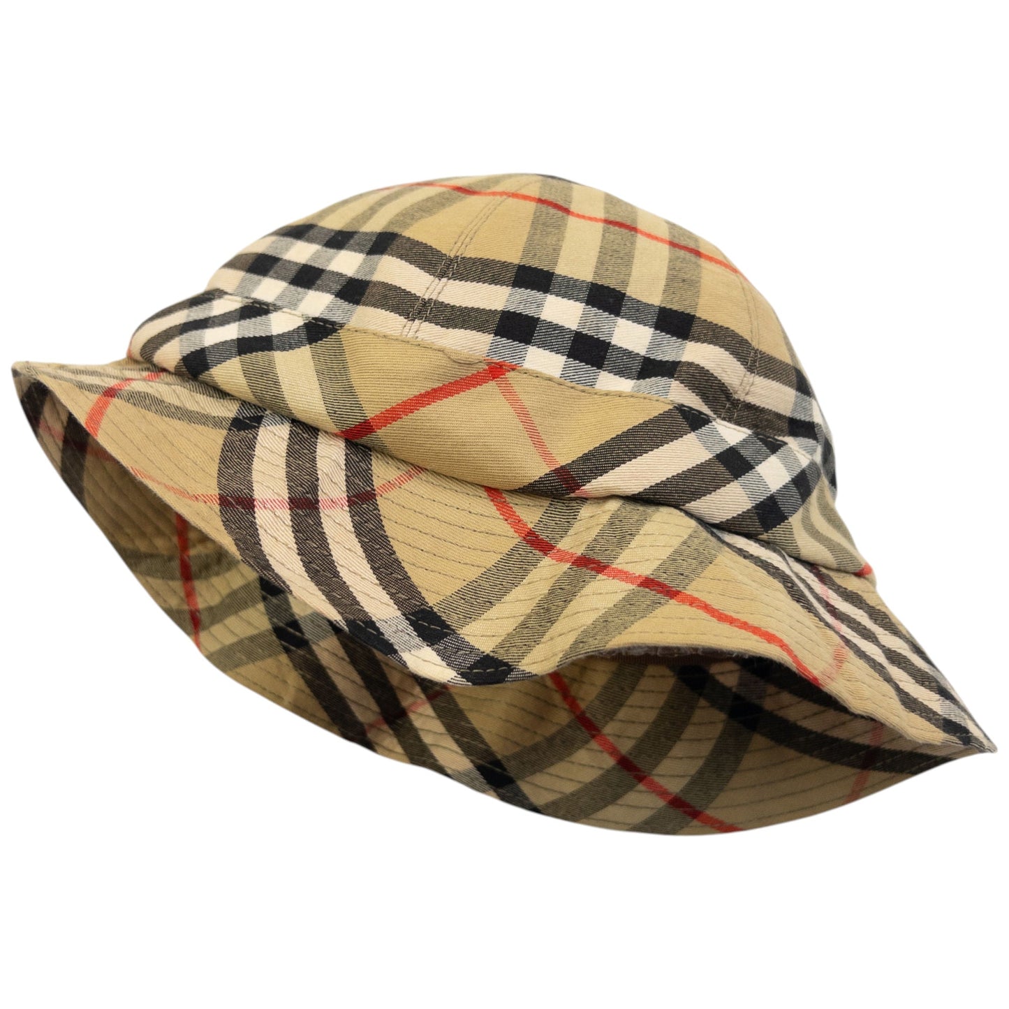 Vintage 80s Burberry Nova Check Bucket Hat Womens Size M | O/S, Beige