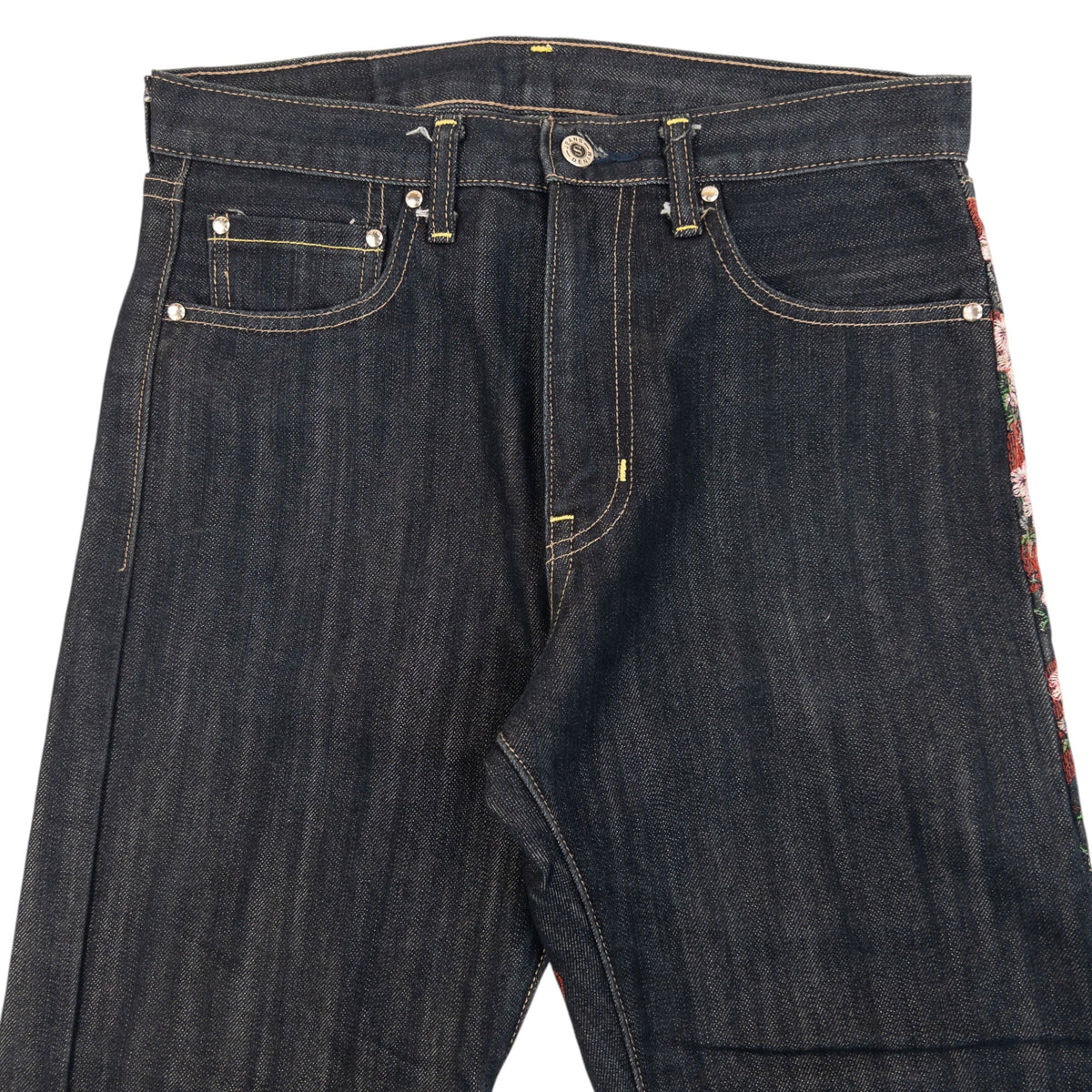 Vintage 2000s Sugoi Embroidered Samurai Geisha Japanese Denim Jeans Size W29 | W29, Black