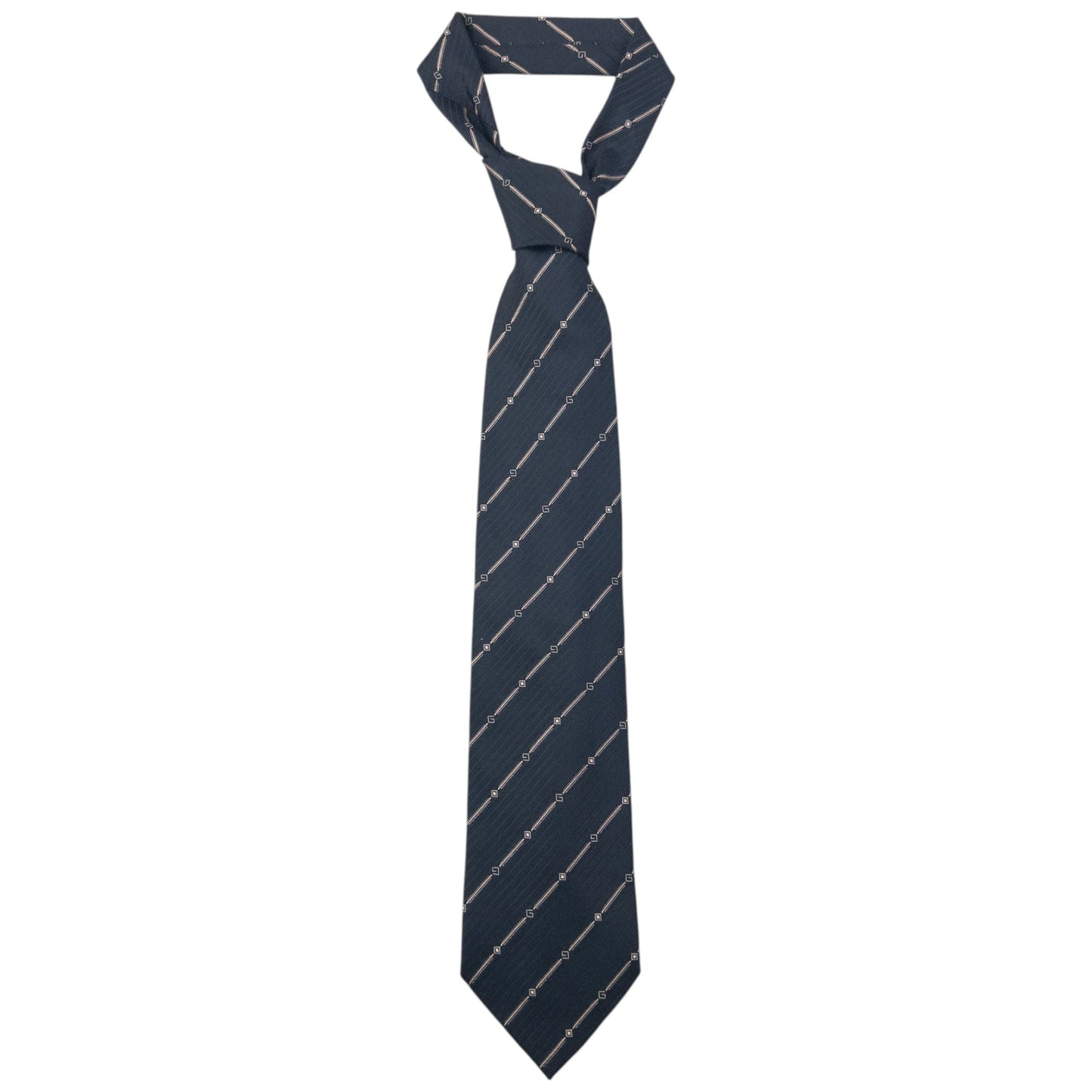 Vintage 2000s Gucci Striped Silk Tie | O/S, Cream
