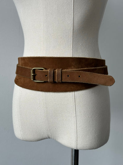 Italian Vintage 1990s Suede Chunky Wrap Belt - W26-28