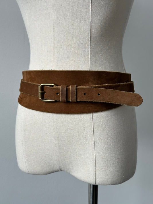 Italian Vintage 1990s Suede Chunky Wrap Belt - W26-28