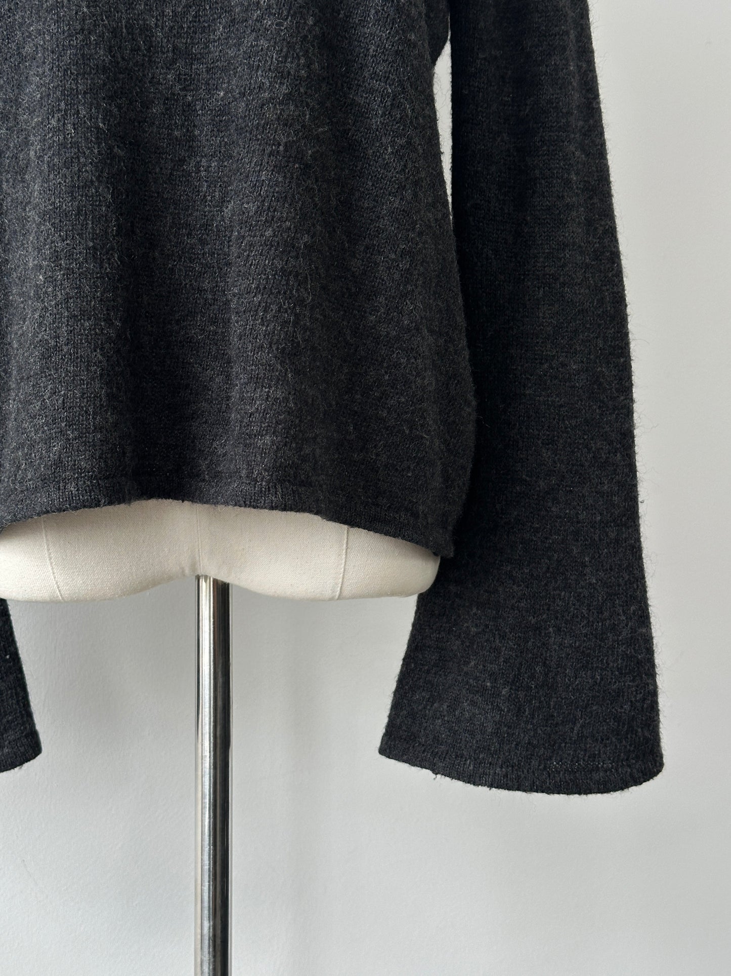 Emporio Armani 1990s Shetland Wool Boxy Bell Sleeve Jumper - M-L
