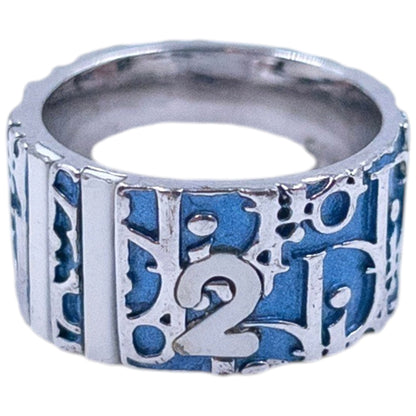 Vintage 2000s Dior By John Galliano Monogram Number Ring | O/S, Blue