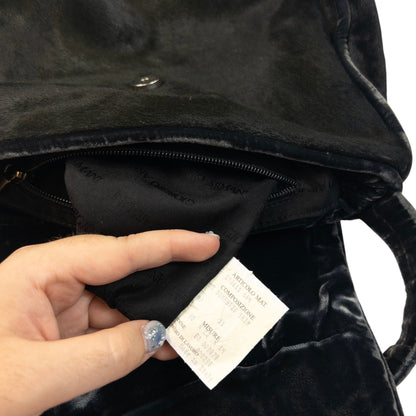 Vintage 90s Giorgio Armani Fur Velour Shoulder Bag | O/S, Black