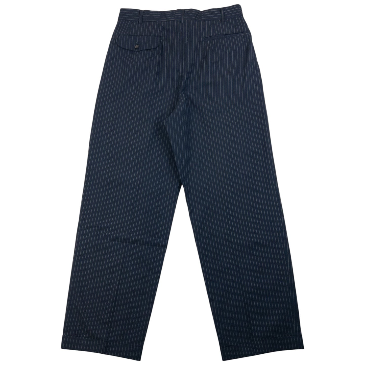 Vintage 90s Comme Des Garçons HOMME Pinstripe Pleated Trousers Size W30 | W30, Navy