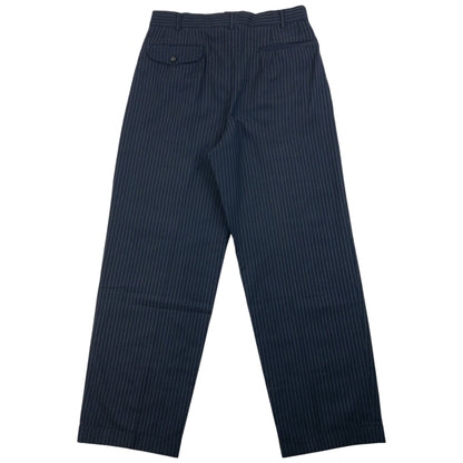 Vintage 90s Comme Des Garçons HOMME Pinstripe Pleated Trousers Size W30 | W30, Navy