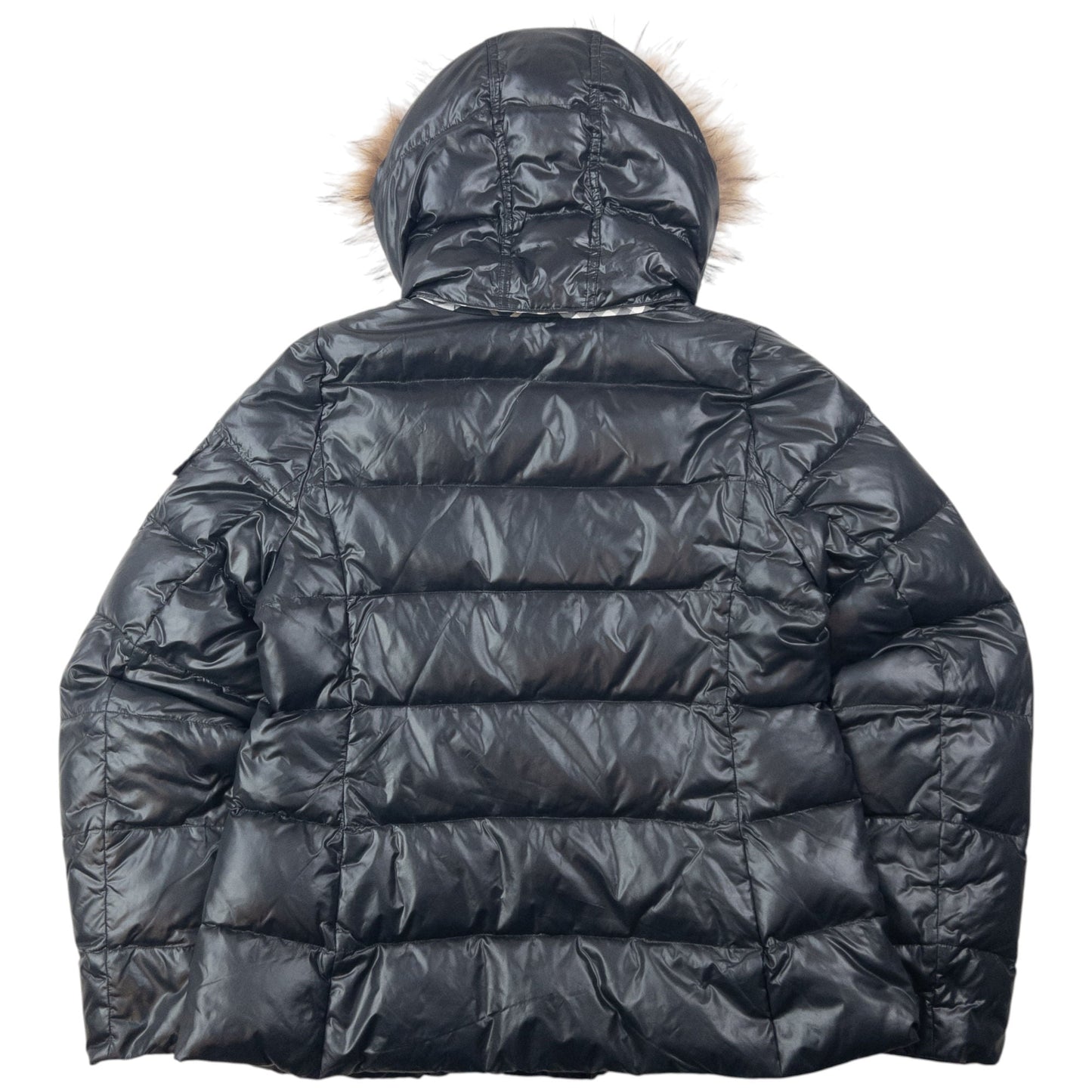 Vintage 2000s Burberry Blue Label Fur Hood Puffer Jacket Womens Size M | Medium, Multicoloured