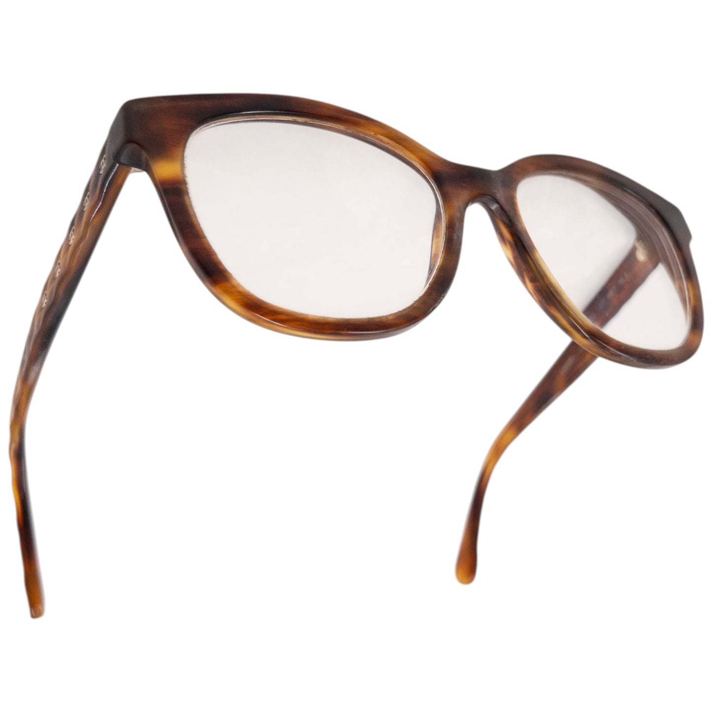 Vintage 2000s Chanel Tortoise Shell Eyeglasses | O/S, Brown
