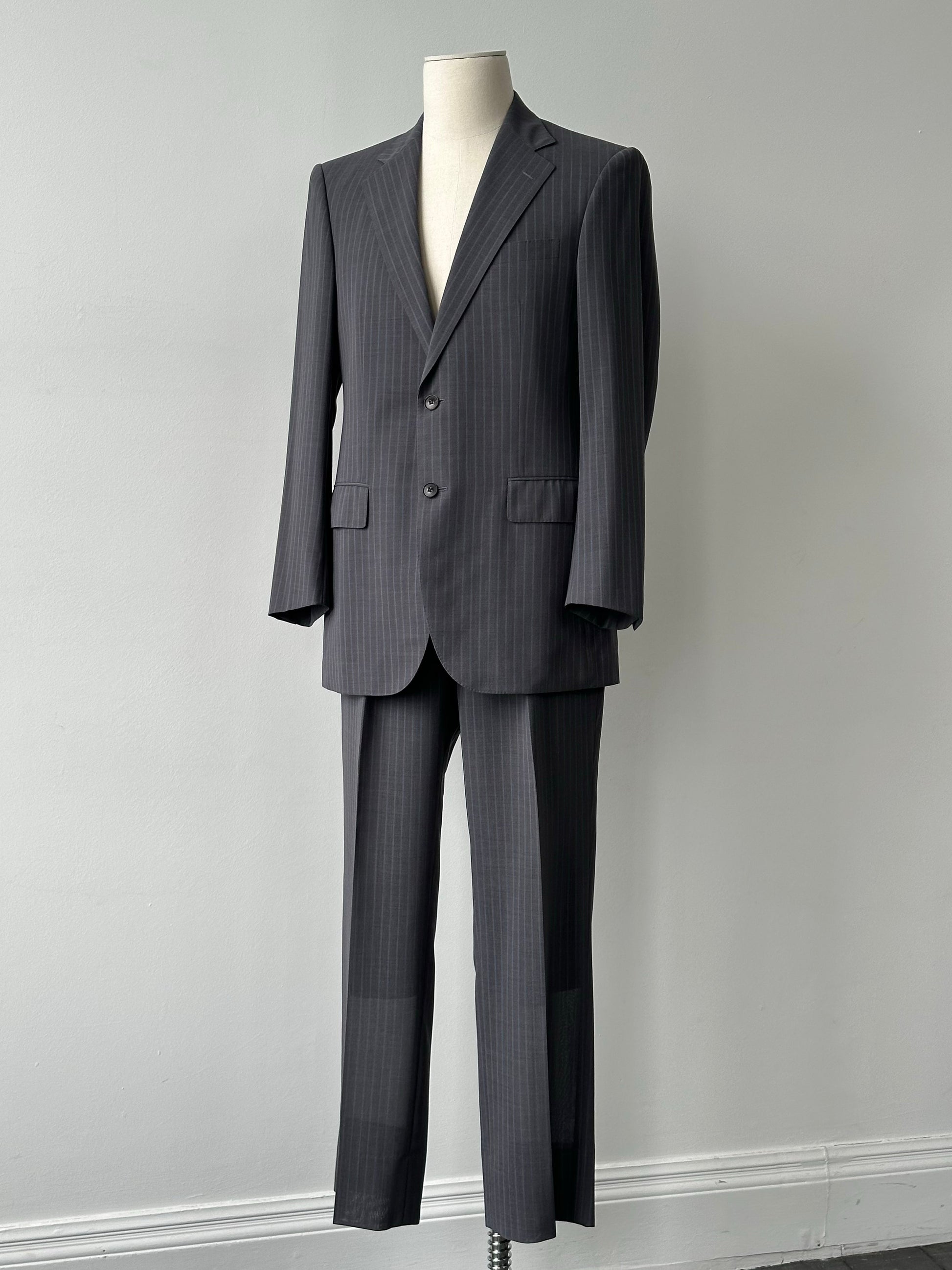Burberry London 1990s Pure Wool Striped Suit - 40R/W32