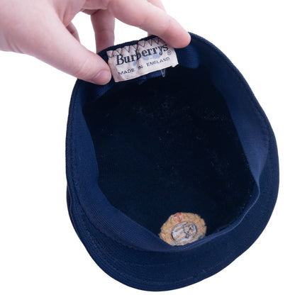 Vintage Burberry Embroidered Flat Cap Hat