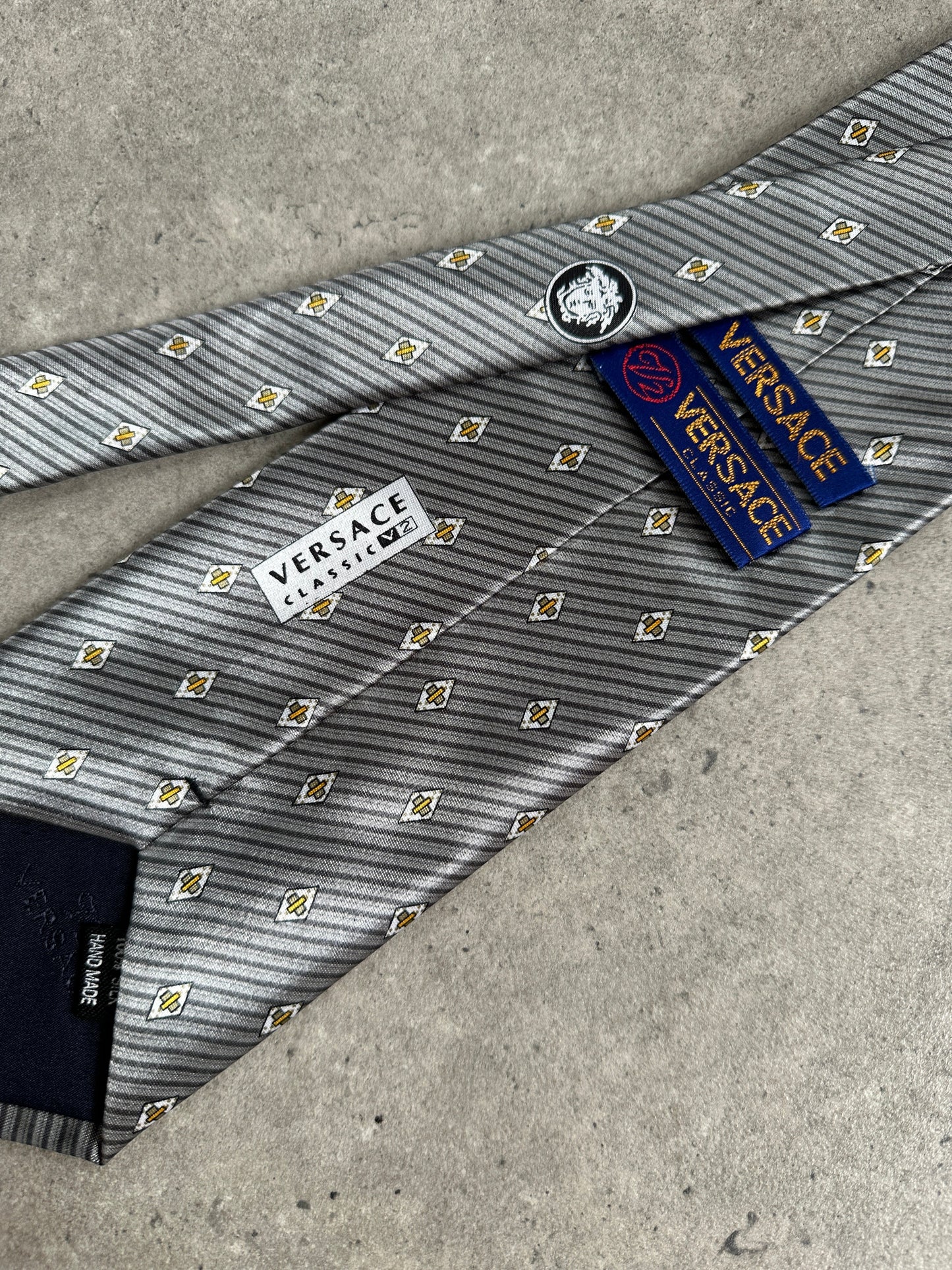 Versace Classic V2 1990s Pure Silk Logo Tie