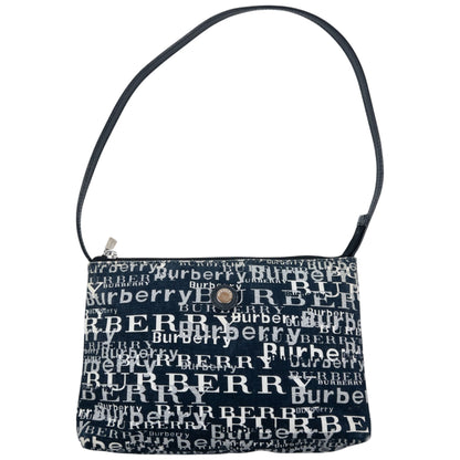 Vintage Burberry Text Pattern Shoulder Bag