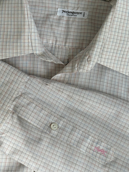 Yves Saint Laurent Chemises 1990s Cotton Check Shirt - M
