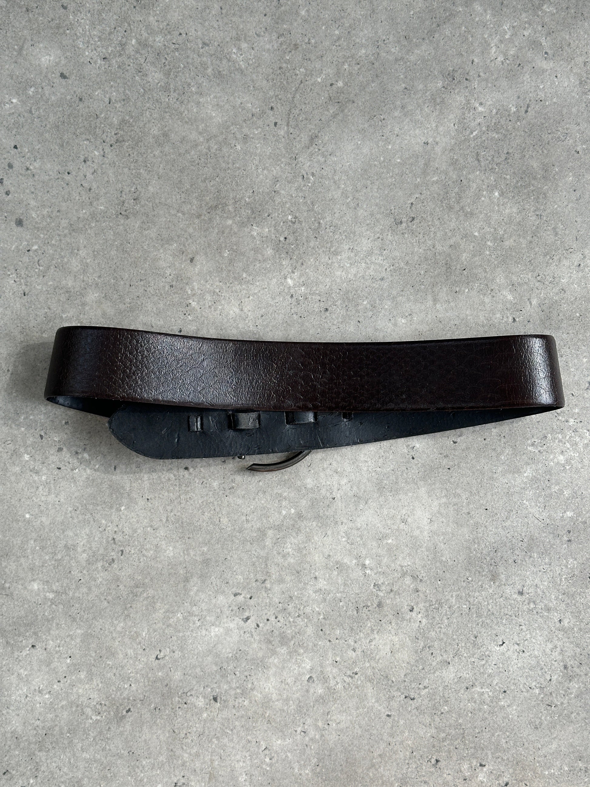 Vintage 1990s Leather Chunky D Ring Belt - W35-38