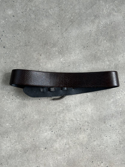 Vintage 1990s Leather Chunky D Ring Belt - W35-38