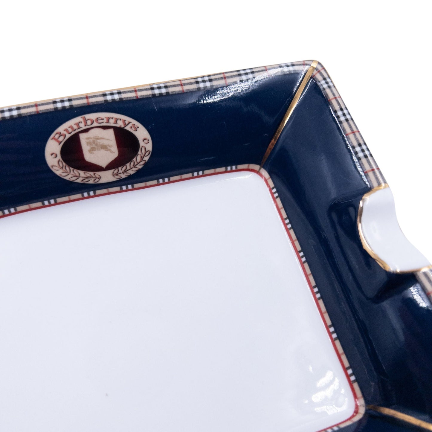 Vintage 90s Burberry Nova Check Fine Bone China Ashtray | O/S, Mixed