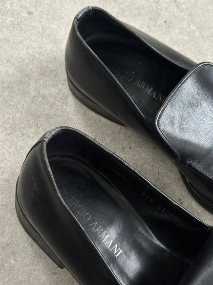 Giorgio Armani 1990s Leather Apron Toe Loafers - UK 7