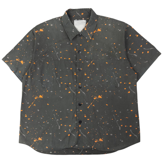 Vintage Undercover Paint Splat Short Sleeve Button Up Shirt Size M