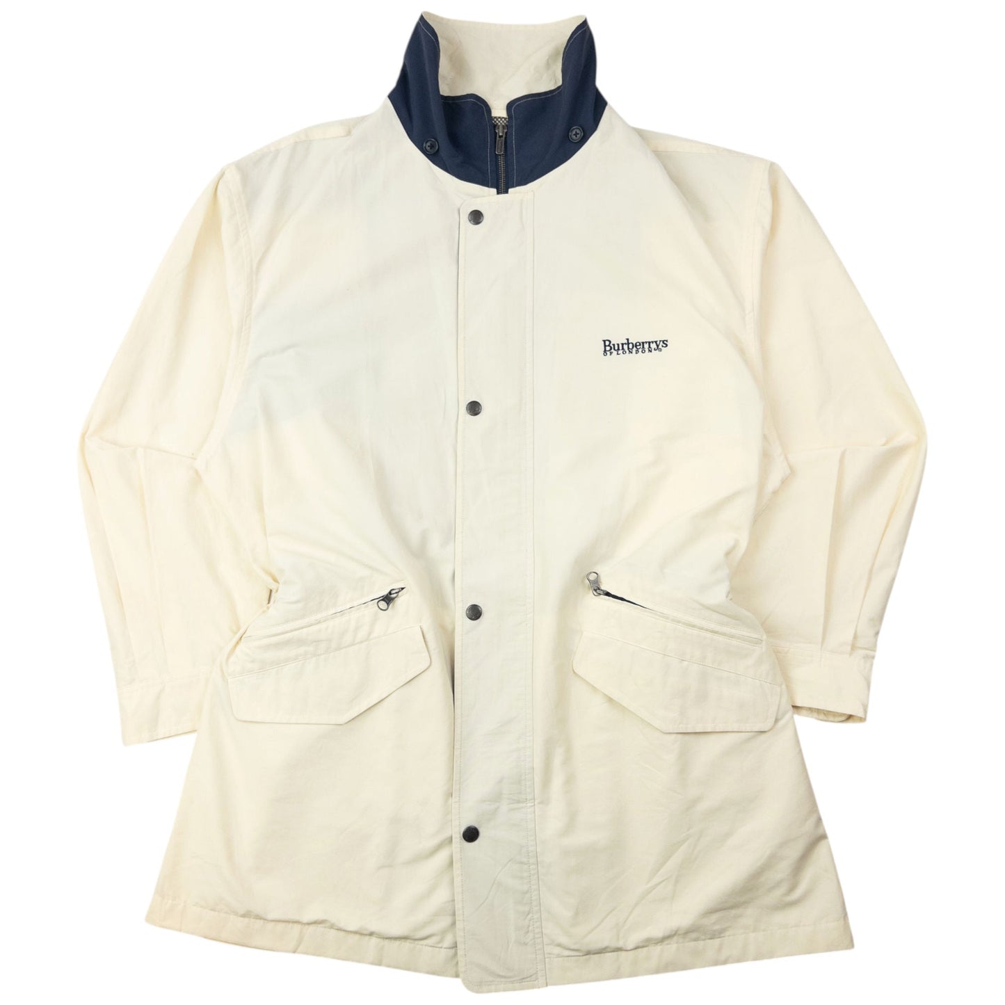 Vintage 90s Burberry Zip Up Jacket Size L | Large, Cream