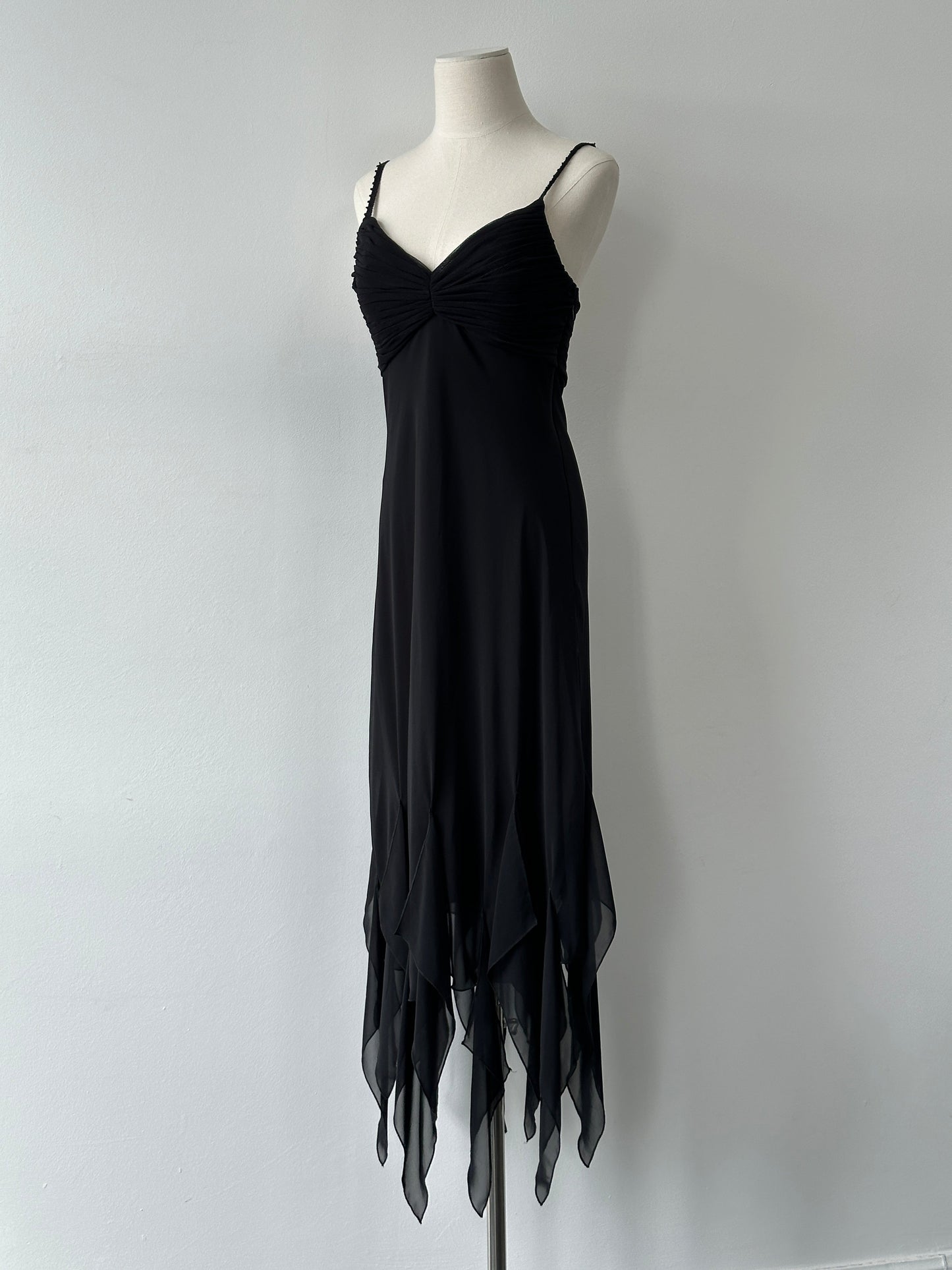 Vintage 2000s Sheer Asymmetrical Maxi Dress - S-M