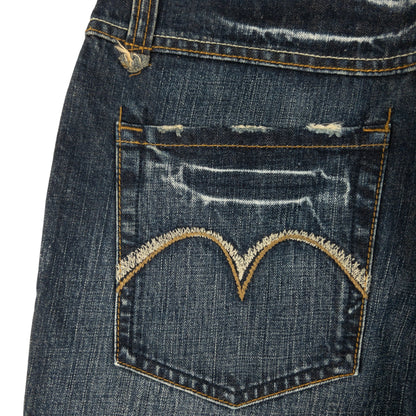 Vintage Oniarai Devil Embroidered Japanese Denim Jeans Size W32