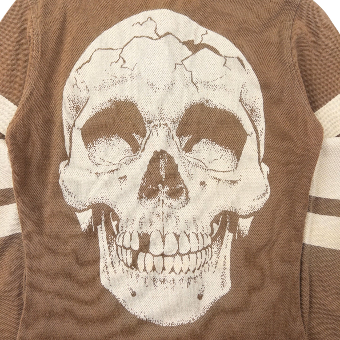 Vintage Hysteric Glamour Skull Graphic Long Sleeve Polo Shirt Womens Size S