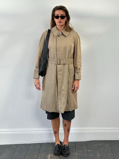 Aquascutum 1990s Pure Cotton Belted Trench Coat - S