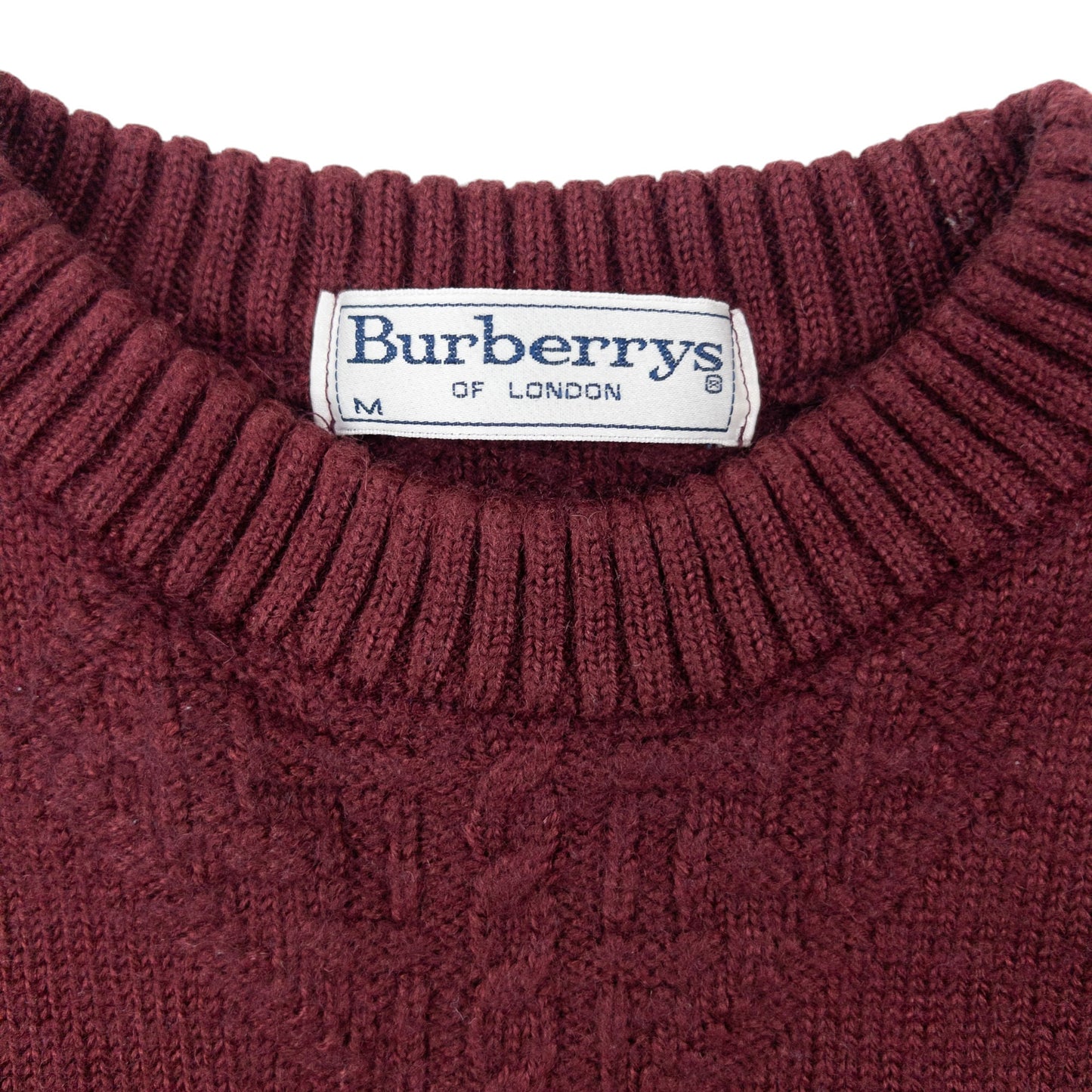 Vintage 90s Burberry Embroidered Knit Jumper Size XS | XS, Burgundy