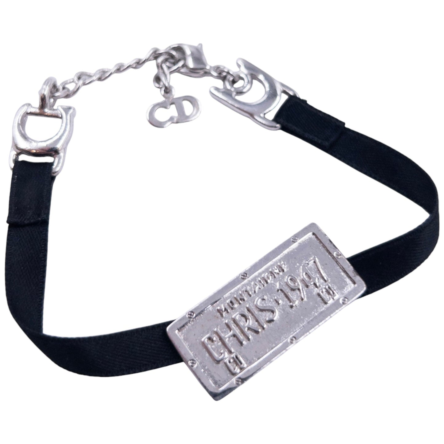Vintage Dior Licence Plate Ribbon Bracelet